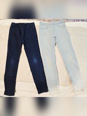 Girls Size 8 Levi's Pull-On Jeggings Bundle | Dark Wash + Light Blue Denim Jeans